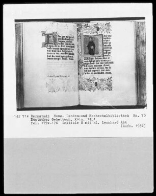 Lochner-Gebetbuch / Deutsches Gebetbuch — Sankt Leonhard, Folio 176recto