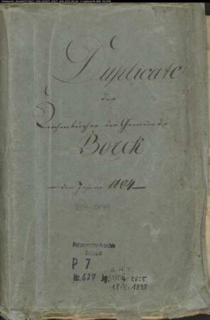 Kirchenbuchduplikat der katholischen Gemeinde Bork (GHT 1804-1805, GHT 1815-1839). (Gemeinde: Bork, katholische Gemeinde )