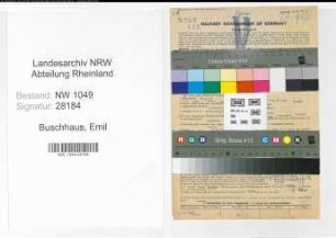 Entnazifizierung Emil Buschhaus , geb. 26.06.1909 (Kuechenchef)