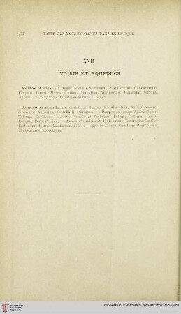 XVII. Voirie et aqueducs