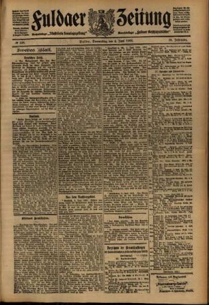 Zweite Ausgabe vom Donnerstag, den 04. Juni 1908.