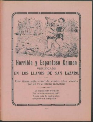 Horrible y Espantoso Crimen verificado en los Llanos de San Lázaro.