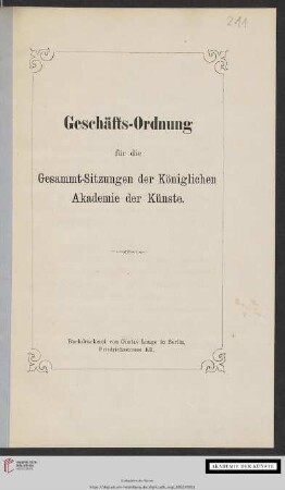 Geschäfts-Ordnung