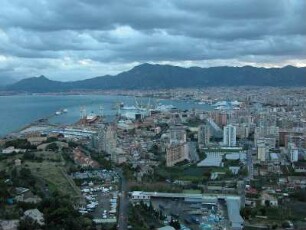 Palermo, Hafen, Stadtzentrum, Blick vom Monte Pellegrino, 606 m hoch