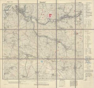 Messtischblatt Nr. 3040 von Betzdorf mit Einzeichnungen von Otto Krasa zu vorgeschichtlichen und frühmittelalterlichen Hüttenplätze