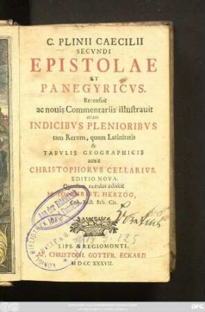 C. Plinii Caecilii Secvndi Epistolae Et Panegyricvs