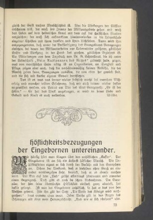 Höflichkeitsbezeugungen der Eingebornen untereinander