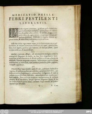Medicatio Puellae Febri Pestilenti Laborantis.