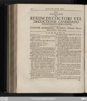 XXV. Disputatio De Rerum Decoctori Vel Decoctionis Candidato Venditarum Vindicatione. Respondente Iohanne Sigismundo Heidero, Biberaco-Suevo. Mense Octobr. Anno 1714.