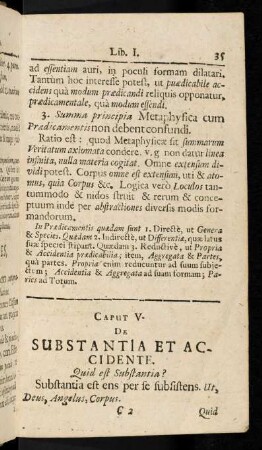 35-38, Caput V: De Substantia et Accidente
