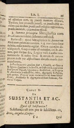 35-38, Caput V: De Substantia et Accidente