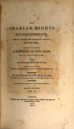 The arabian nights entertainments, 6
