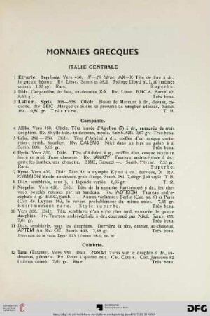 Monnaies Grecques (Nr. 1-456)