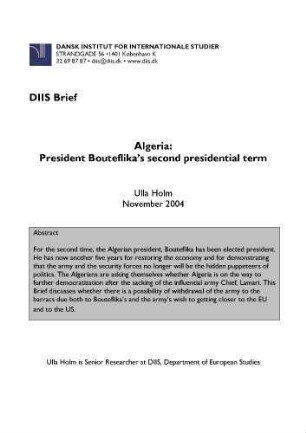 Algeria: president Bouteflika's second presidential term