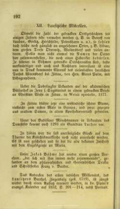 Lausitzische Miscellen