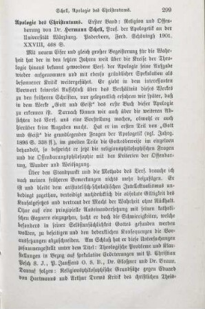 299-301 [Rezension] Schell, Herman, Religion und Offenbarung