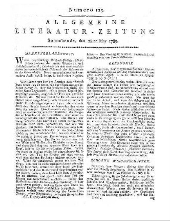 [Essich, J. G.]: Kleines medicinisches Kochbuch für das Frauenzimmer. Augsburg: Rieger 1785