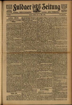 Erste Ausgabe vom Freitag, den 11. Mai 1906.
