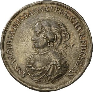 Medaille von Johann Georg II. von Sachsen auf die Reise seiner Schwiegertochter Anna Sophie von Dänemark, 1676