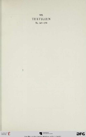 VII. Textilien (Nr. 245-258)
