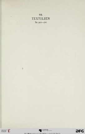 VII. Textilien (Nr. 245-258)