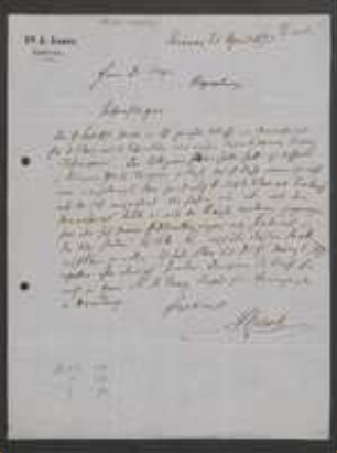 Brief von Adolf Ernst an Jakob Singer