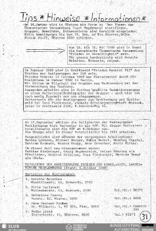 Tips, Hinweise, Informationen