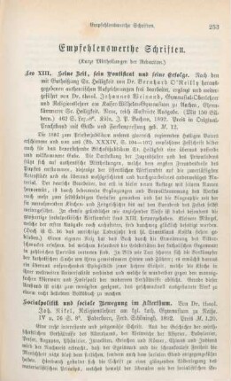 253-258 Empfehlenwerthe Schriften