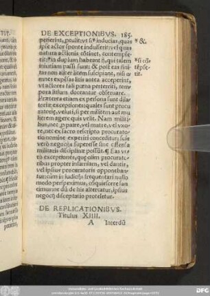 De Replicationibus. Titulus XIIII.