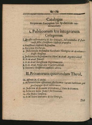Catalogus Scriptorum Coniugium hoc Spadonicum concernentium