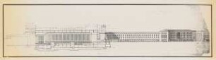 Flughafen Berlin-Tempelhof: Schnitt Längsachse, Abfertigungshalle 1:200