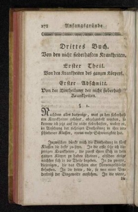 Drittes Buch. Von den nicht fieberhaften Krankheiten.