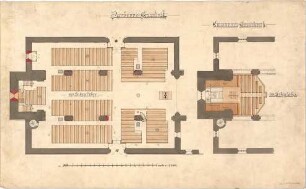 Dolmetsch, Heinrich; Geislingen / Steige; Ev. Stadtkirche, Restaurierung - Grundriss EG; Emporen (Grundriss)