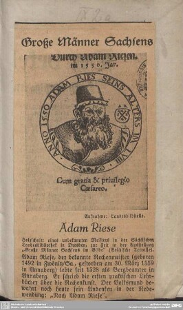 Abbildung: Adam Riese