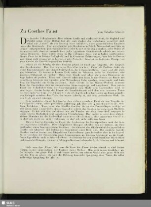 Zu Goethes Faust