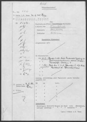 Reubach-Michelbach/Lücke mit Kleinansbach: Visitationsbericht mit Pfarrbericht 1965