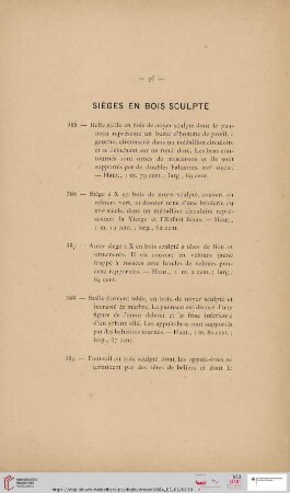 Sièges en Bois Sculpté (Nr. 385 - 396)