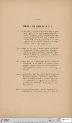 Sièges en Bois Sculpté (Nr. 385 - 396)