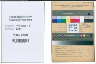 Entnazifizierung Emma Pilger , geb. 28.01.1903 ()