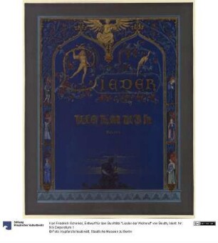 Entwurf für den Buchtitel "Lieder der Wehmut" von Beuth