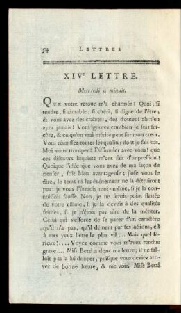 XIVe Lettre. Mercredi à minuit.