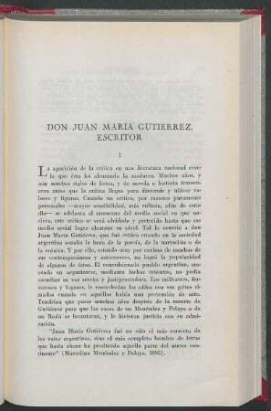 Don Juan María Gutiérrez, escritor