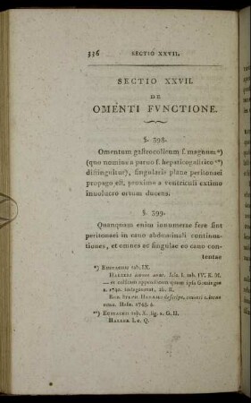 Sectio XXVII. De Omenti Functione