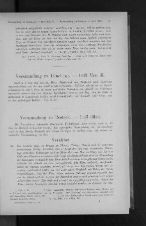 Versammlung zu Rostock. - 1443 (Mai).