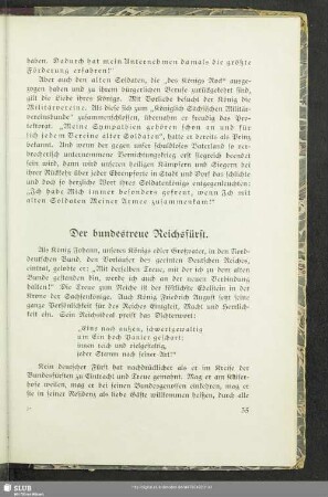 Der bundestreue Reichsfürst