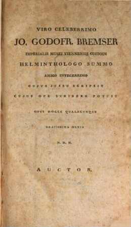 Entozoorum synopsis : cui accedunt mantissa duplex et indices locupletissimi