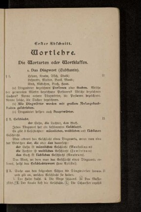 Erster Abschnitt. Wortlehre.