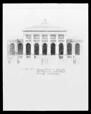 Ansicht der Gartenseite des Hôtel de Brunoy in Paris, Champs-Élysées