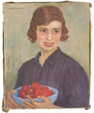 Mädchen mit Tomatenschale