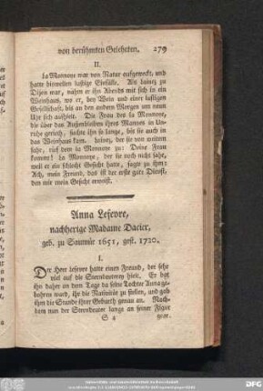 Anna Lefevre, nachherige Madame Dacier, geb. zu Saumür 1651, gest. 1720.